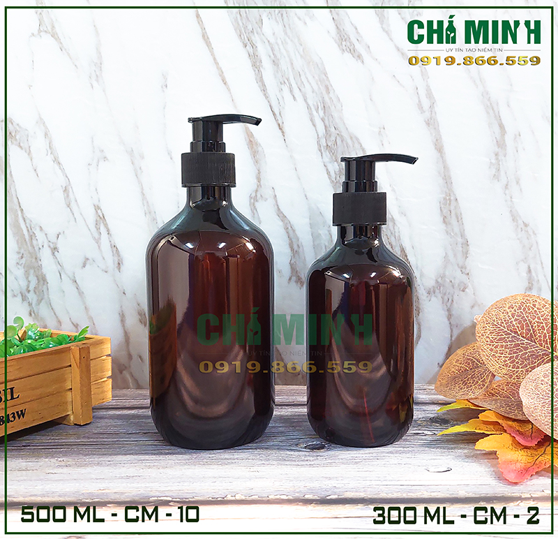 Vỏ chai 300ml - 500ml cổ nâu - Chai PET Nhựa Chí Minh - Công Ty CP Nhựa Chí Minh